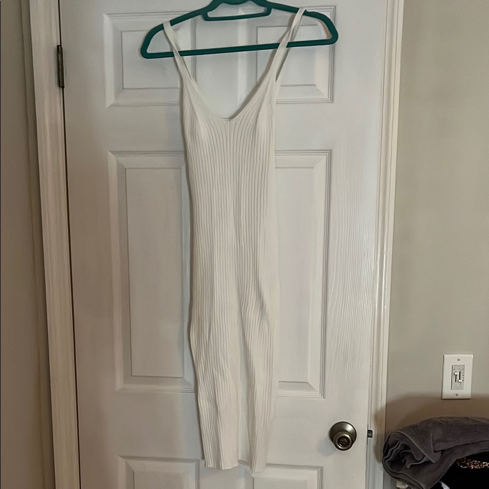 White Ribbed Dress